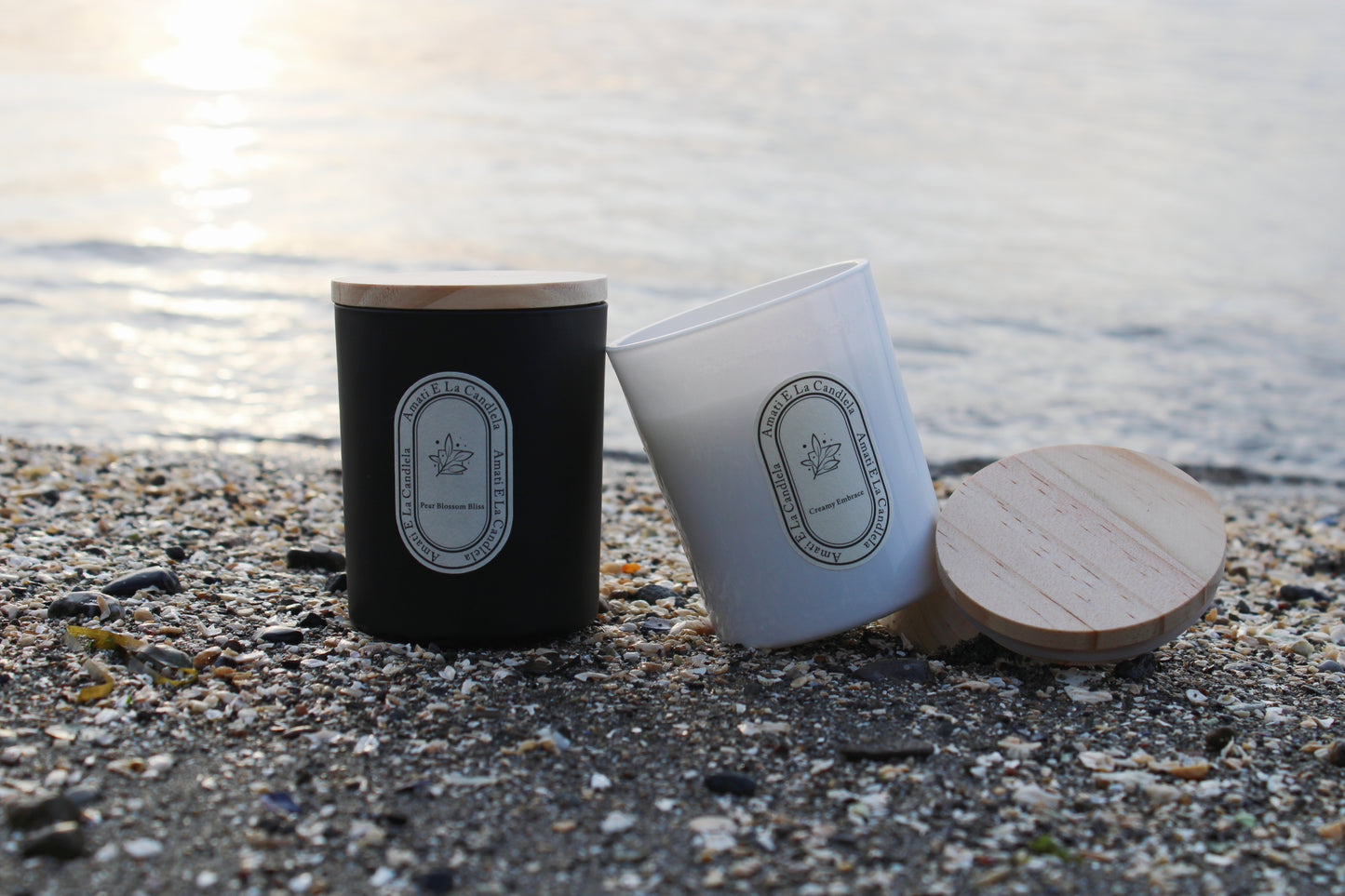 Creamy Embrace Candle | Ceramic Jar Candle |Wood Wick